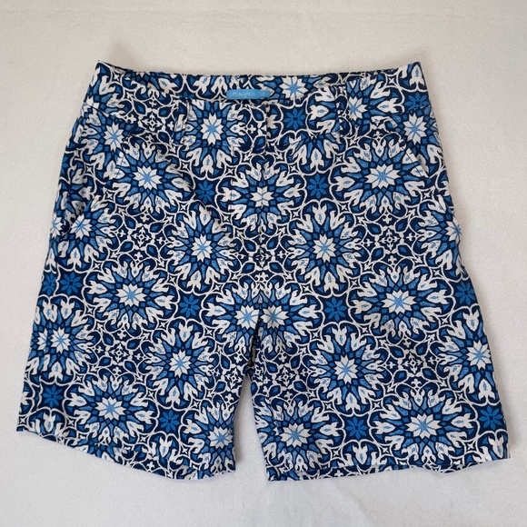 J.‎ McLaughlin Women's Print Blue Summer Short Size 2 - Picture 1 of 10
